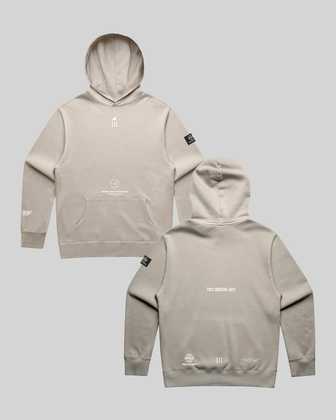 111ntuition Faded Bone Hoodie - trainofthoughtcollective