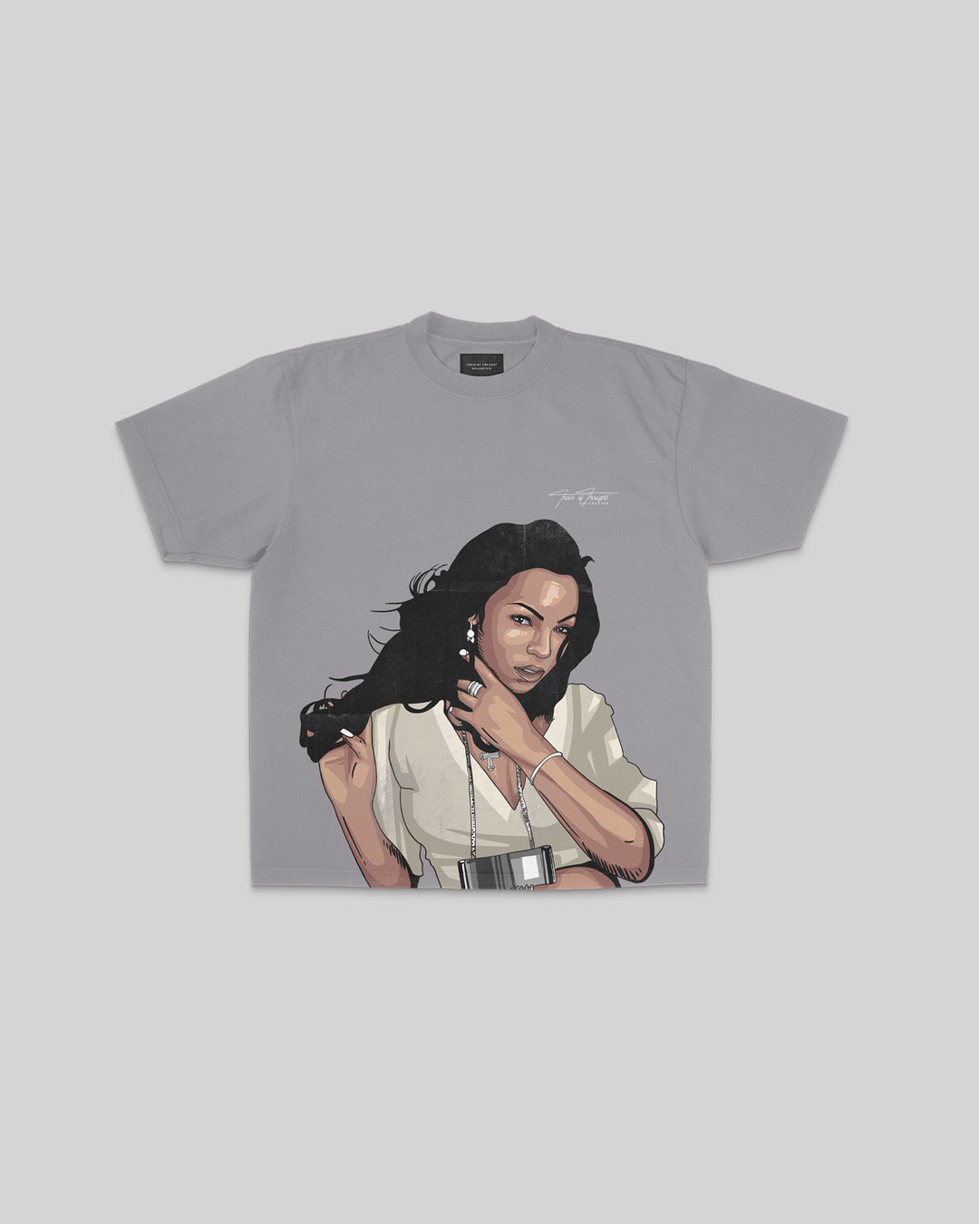 Ashanti Big Face Oversized Cement Tee - trainofthoughtcollective
