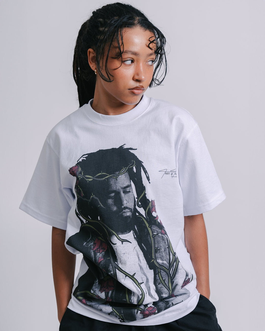 Dead Rose COLE White Tee - trainofthoughtcollective