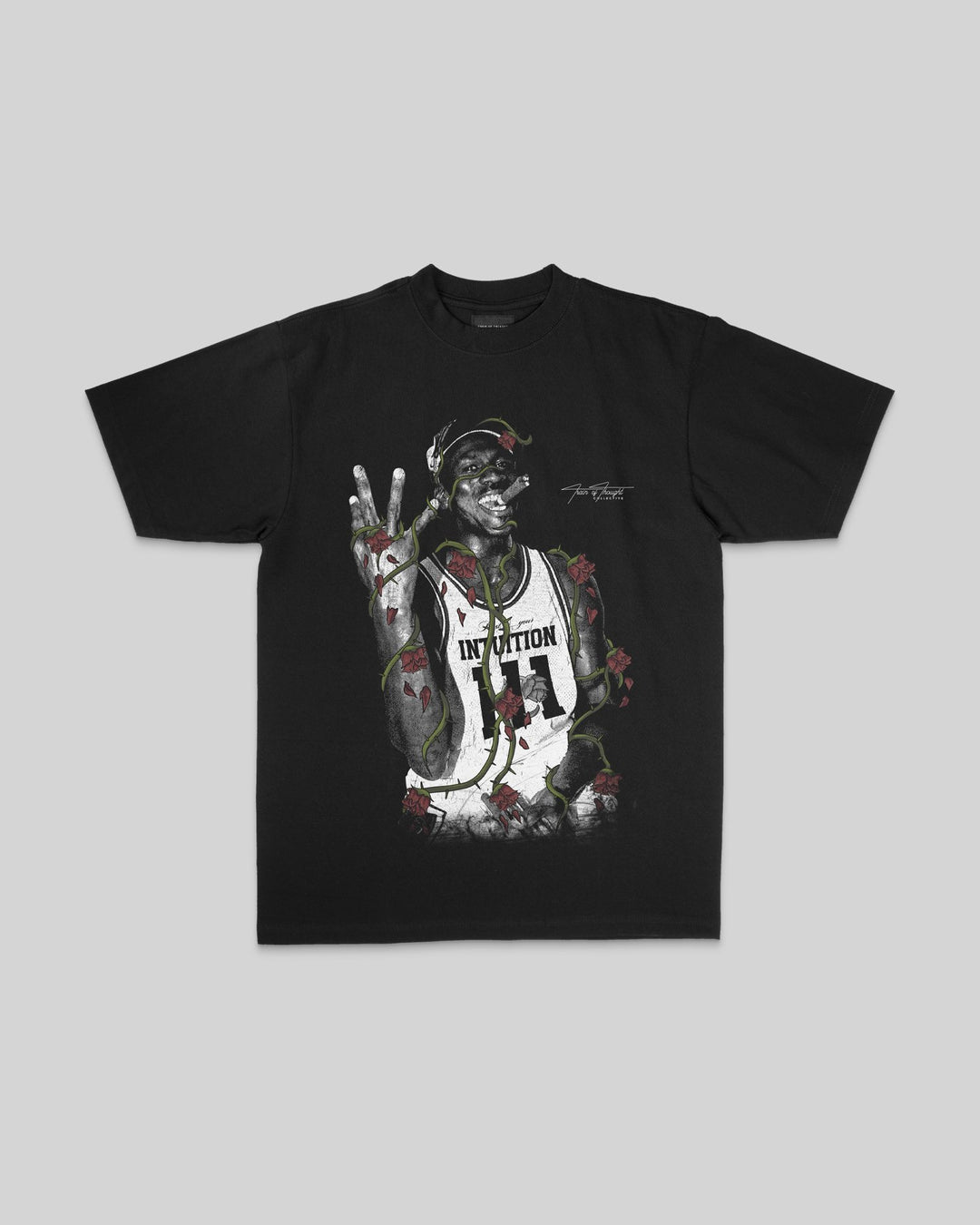 Dead Rose MJ Black Tee - trainofthoughtcollective