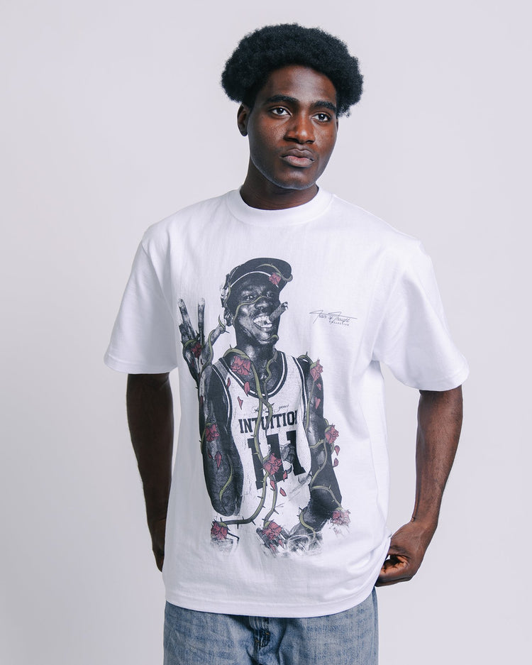 Dead Rose MJ White Tee - trainofthoughtcollective
