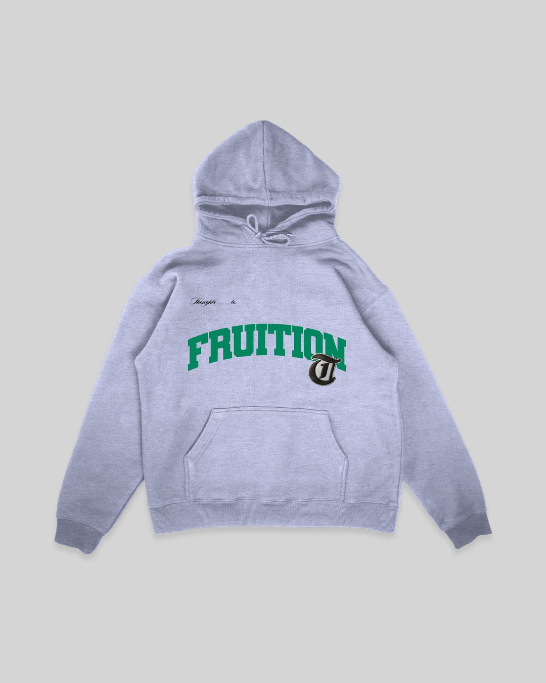 Fruition Applique Grey Hoodie - trainofthoughtcollective