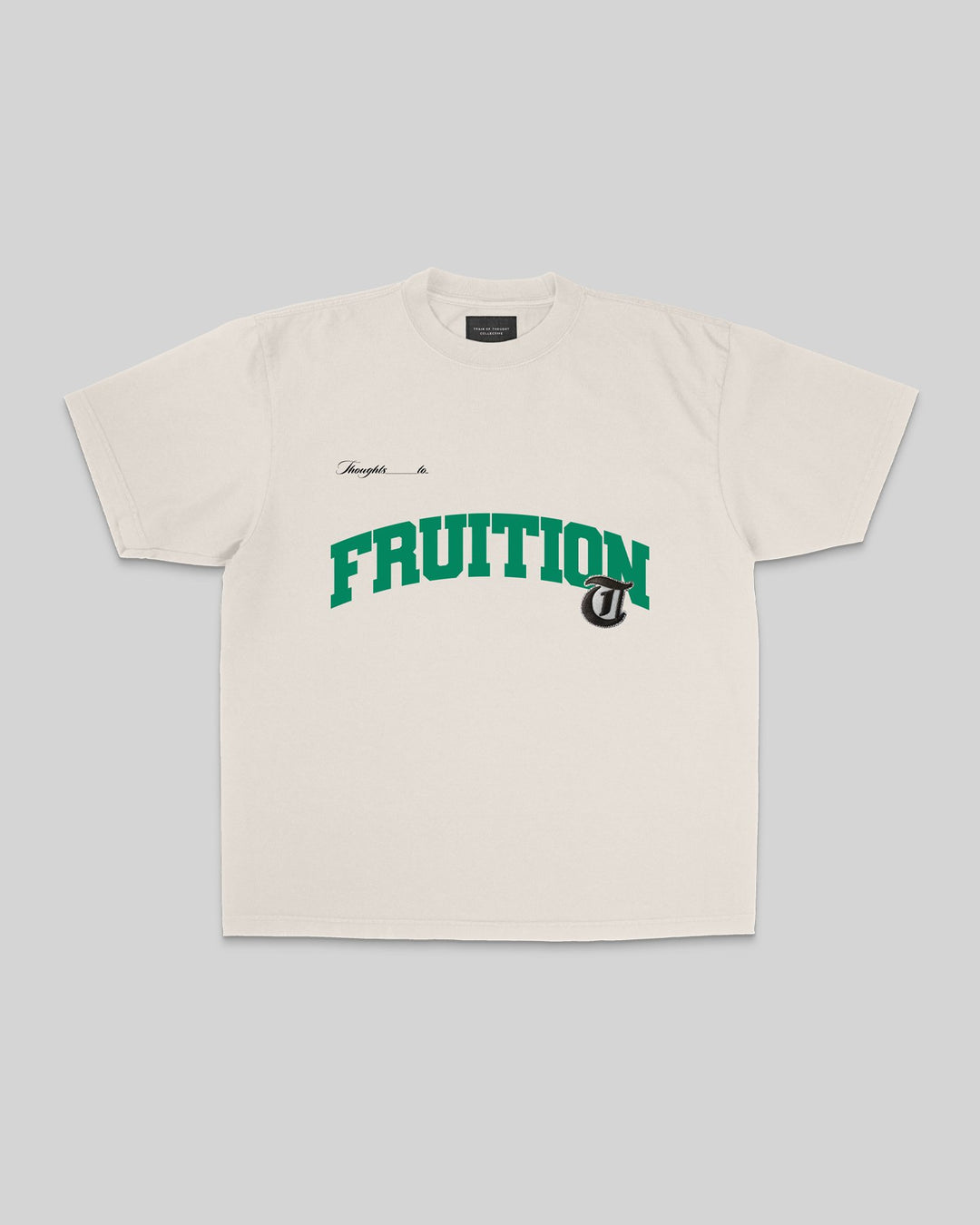 Fruition Applique Oversized Cream Tee - trainofthoughtcollective