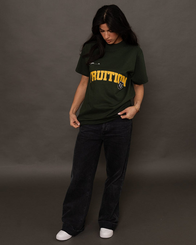 Fruition Applique Oversized Green Tee - trainofthoughtcollective