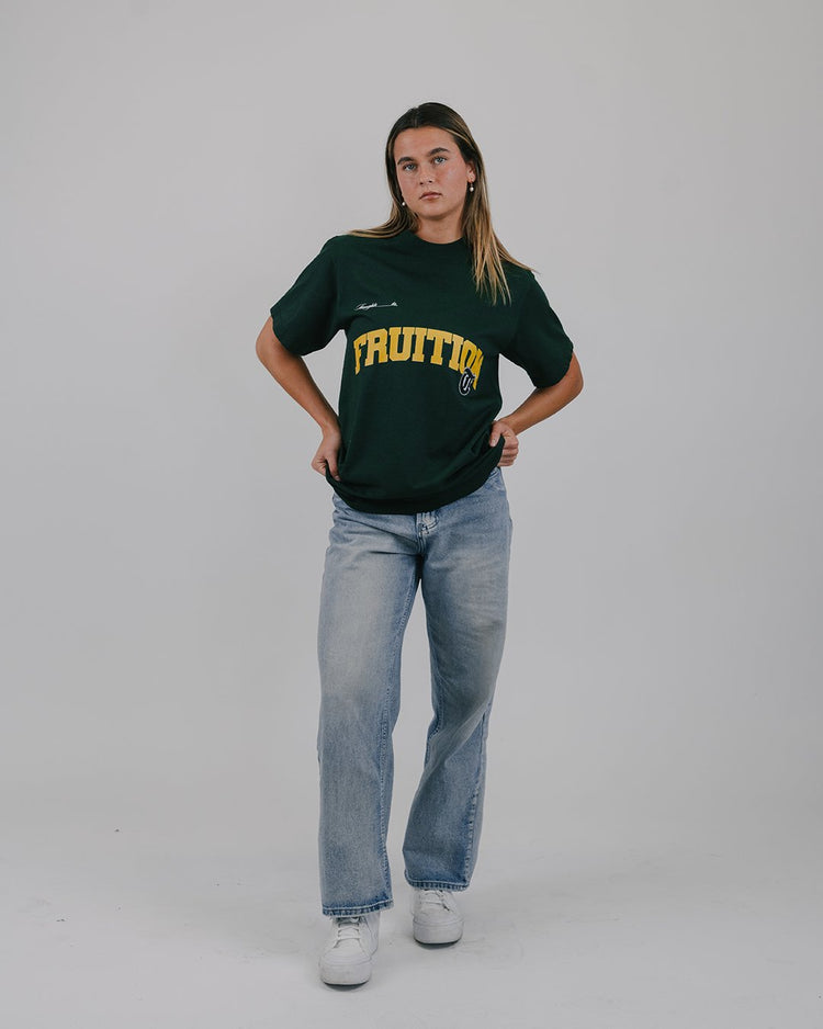 Fruition Applique Oversized Green Tee - trainofthoughtcollective