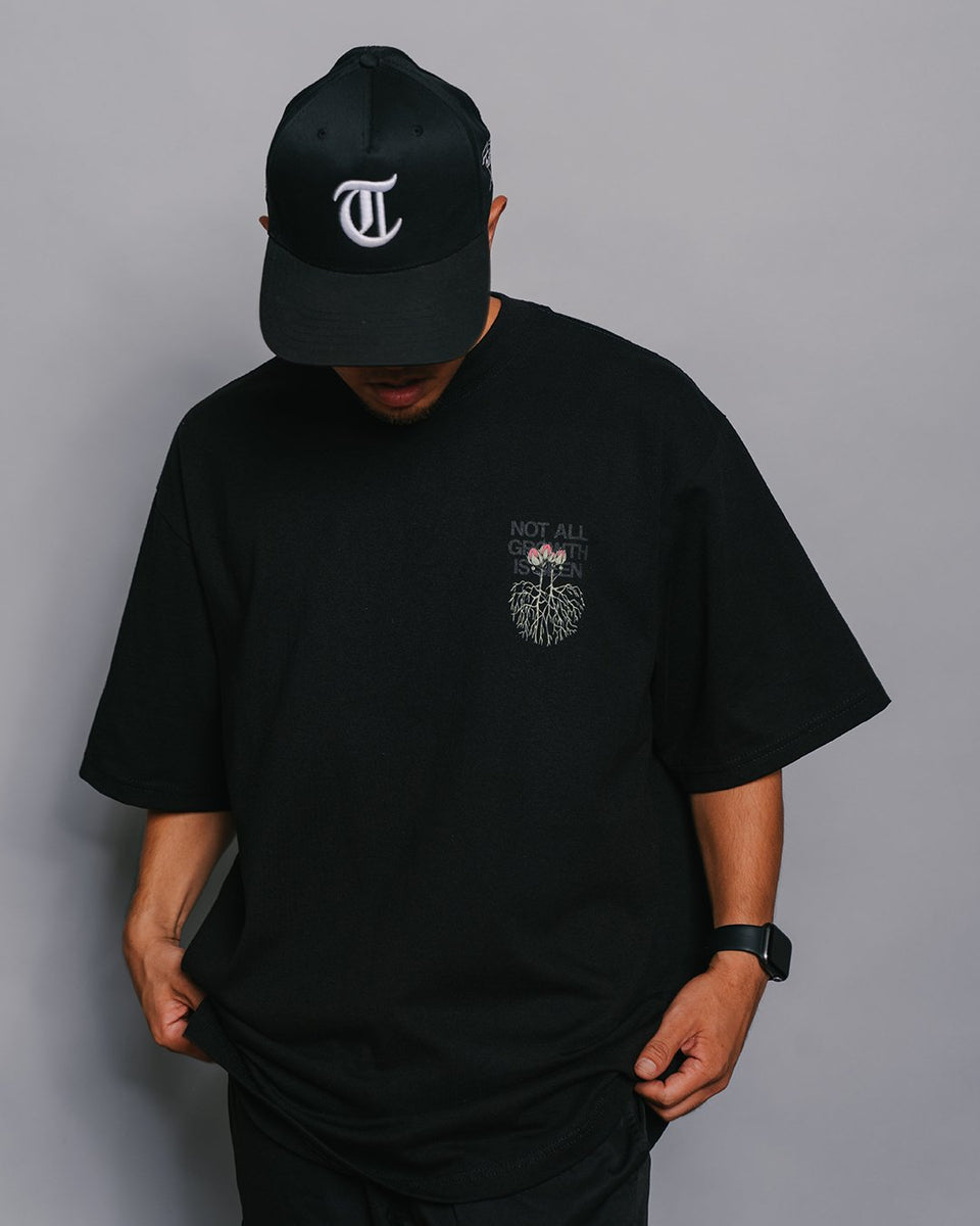 Growth Not Seen | Heavyweight Black Graphic Tee