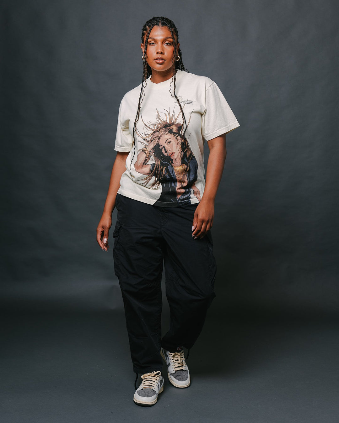 Jlo Big Face Oversized Oatmeal Tee - trainofthoughtcollective