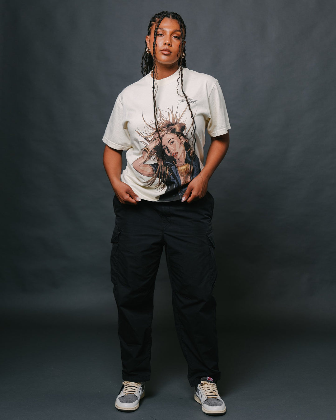 Jlo Big Face Oversized Oatmeal Tee - trainofthoughtcollective