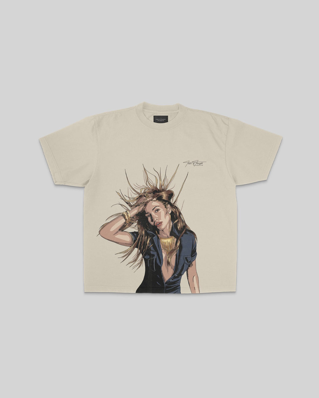 Jlo Big Face Oversized Oatmeal Tee - trainofthoughtcollective