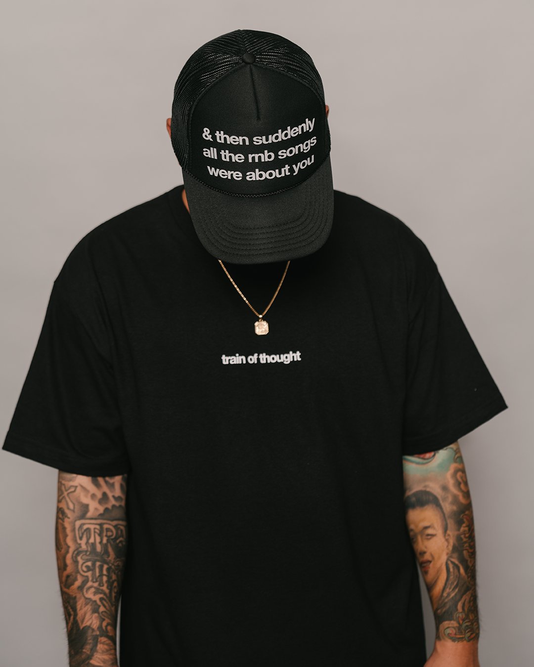 Love Songs Black 5 Panel Trucker Hat - trainofthoughtcollective