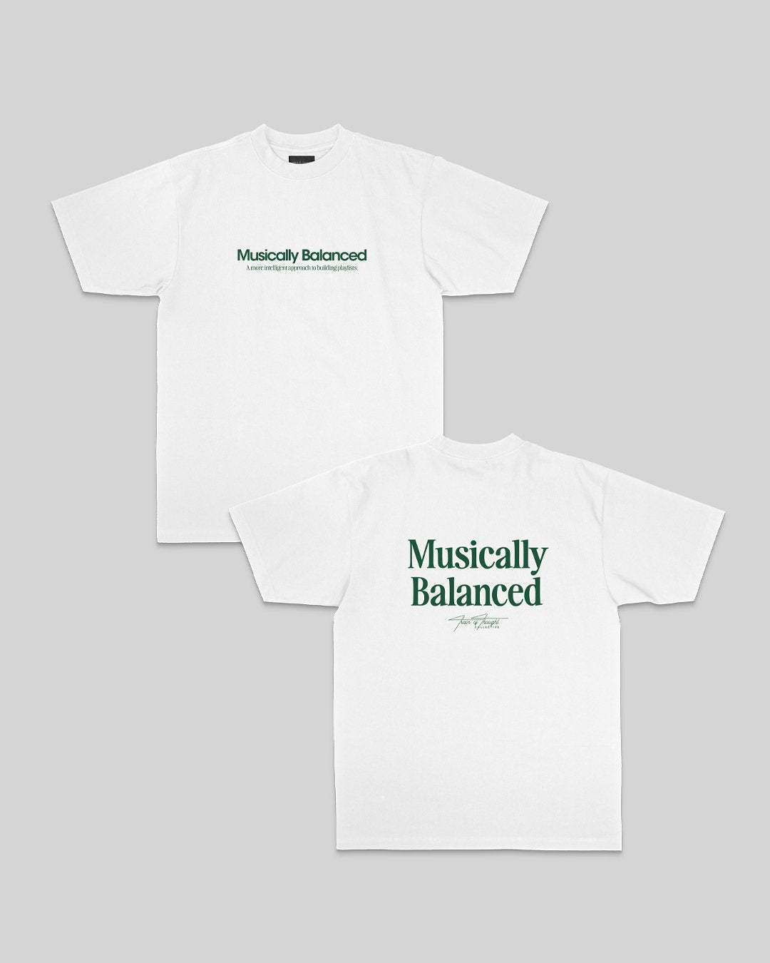 Musically Balanced 2.0 White Tee - trainofthoughtcollective