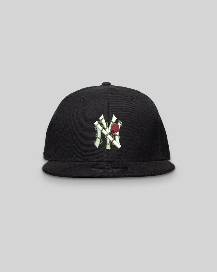 NY City Rose Black New Era Hat Snapback - trainofthoughtcollective
