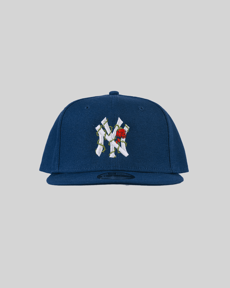 NY City Rose Navy Blue New Era Hat Snapback - trainofthoughtcollective