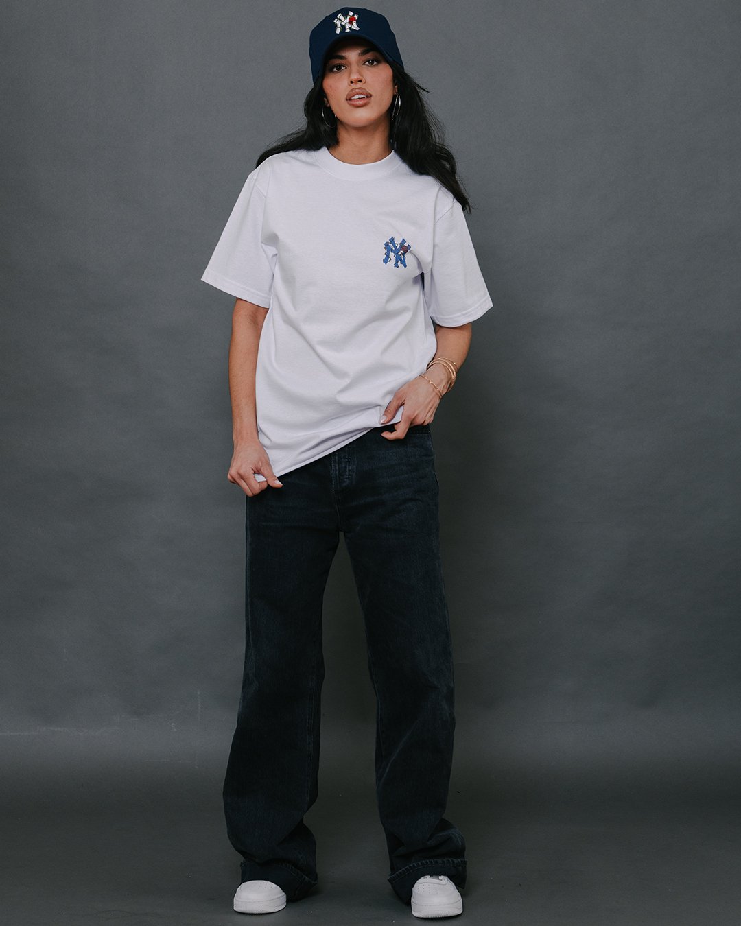 NY City Rose White Tee - trainofthoughtcollective