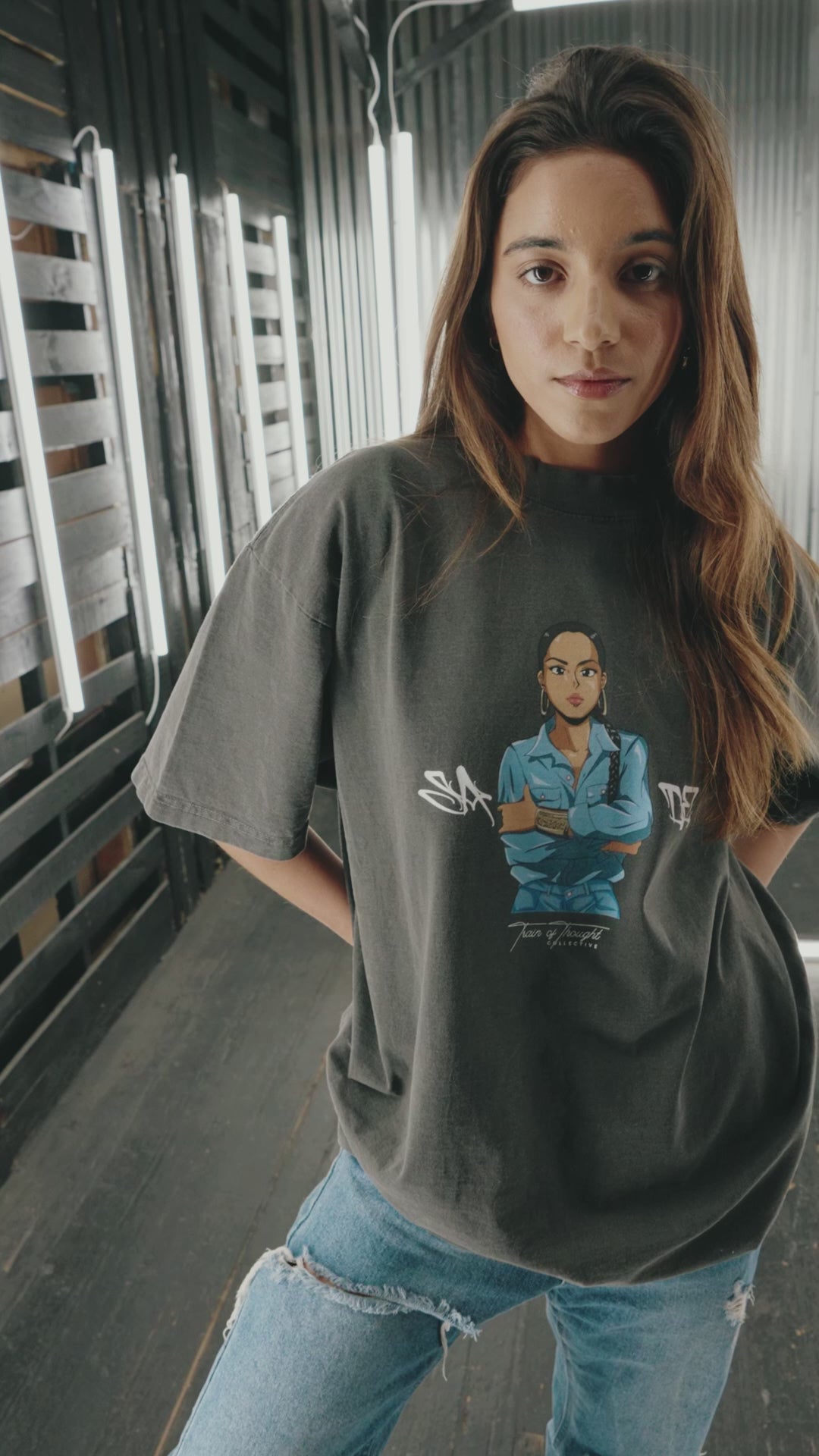 No Ordinary Garment Dyed Oversized Shadow tee