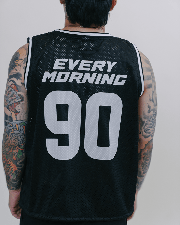 Rnb Every Morning V1 Cropped Black Basketball Jersey - trainofthoughtcollective