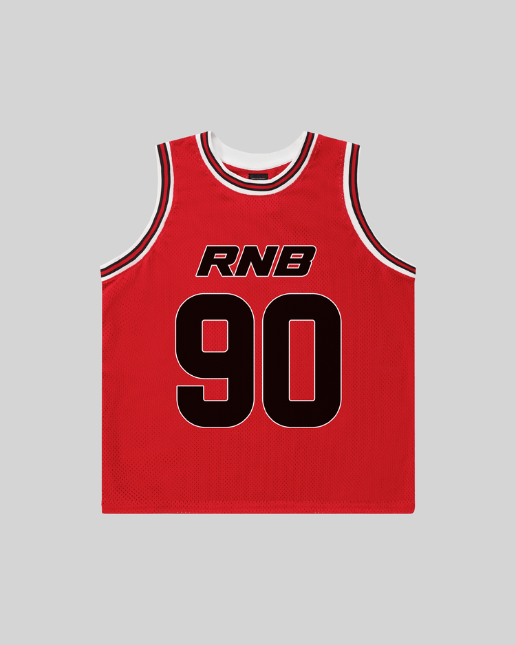 Rnb Every Morning V1 Cropped Red Basketball Jersey - trainofthoughtcollective