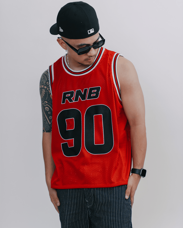 Rnb Every Morning V1 Cropped Red Basketball Jersey - trainofthoughtcollective