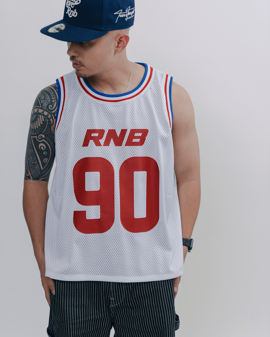 Rnb Every Morning V1 Cropped White Basketball Jersey - trainofthoughtcollective