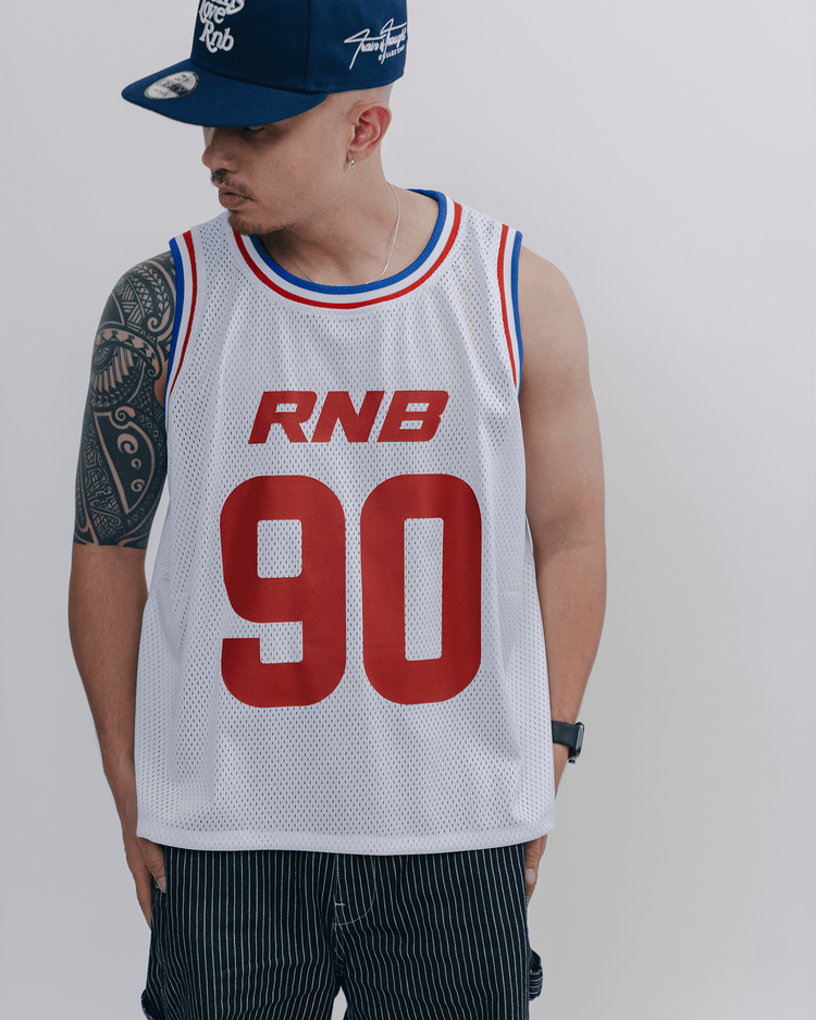 Rnb Every Morning V1 Cropped White Basketball Jersey - trainofthoughtcollective
