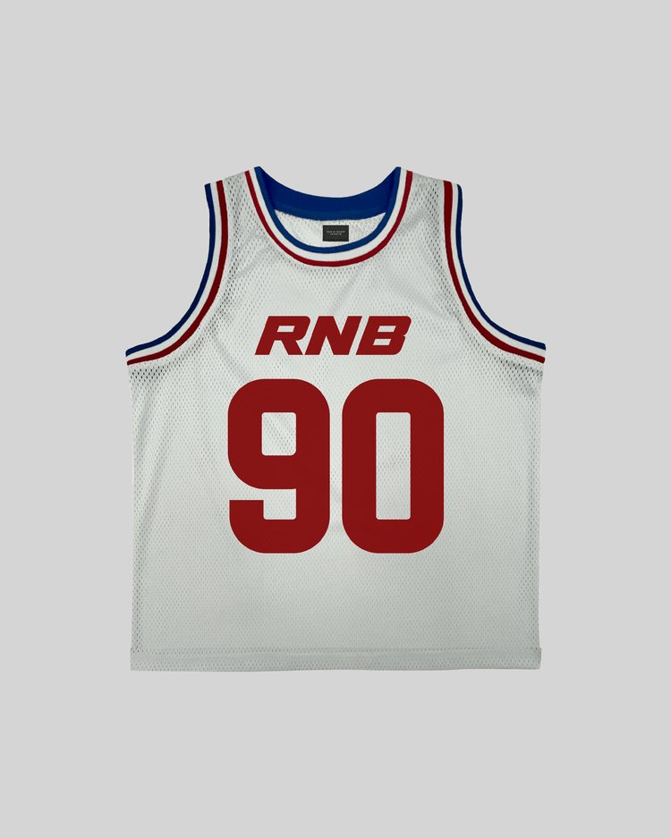 Rnb Every Morning V1 Cropped White Basketball Jersey - trainofthoughtcollective