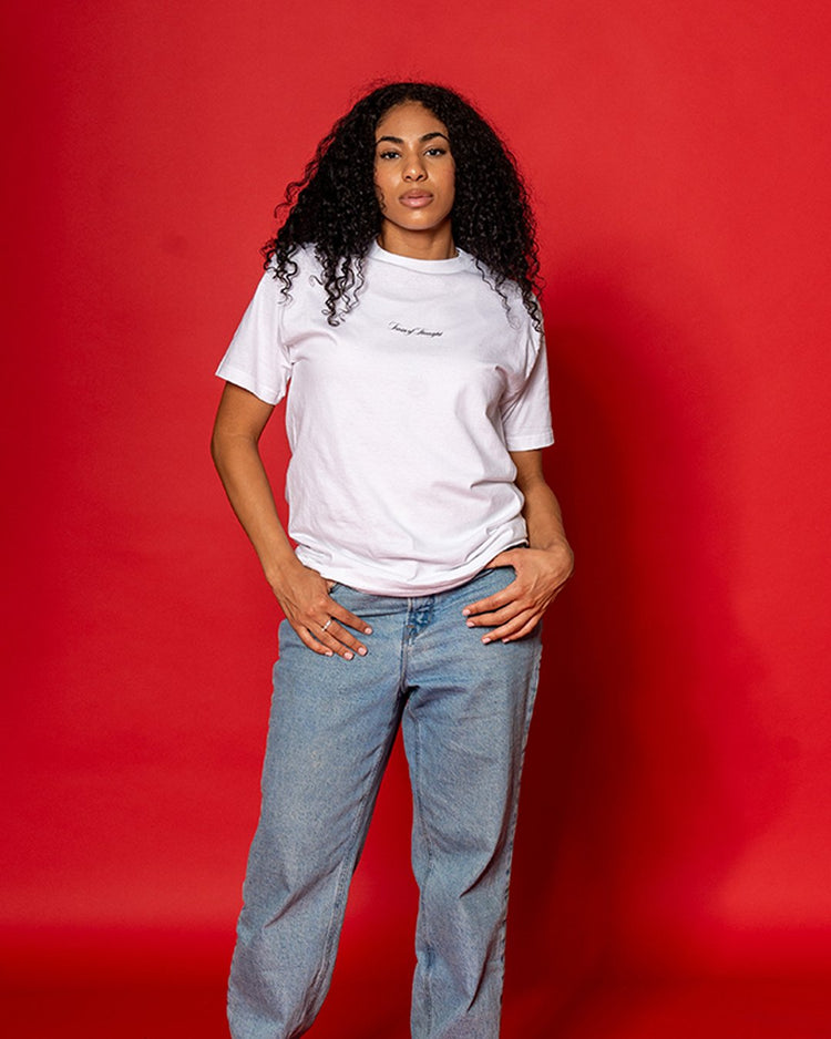 Rnb Language White Tee - trainofthoughtcollective