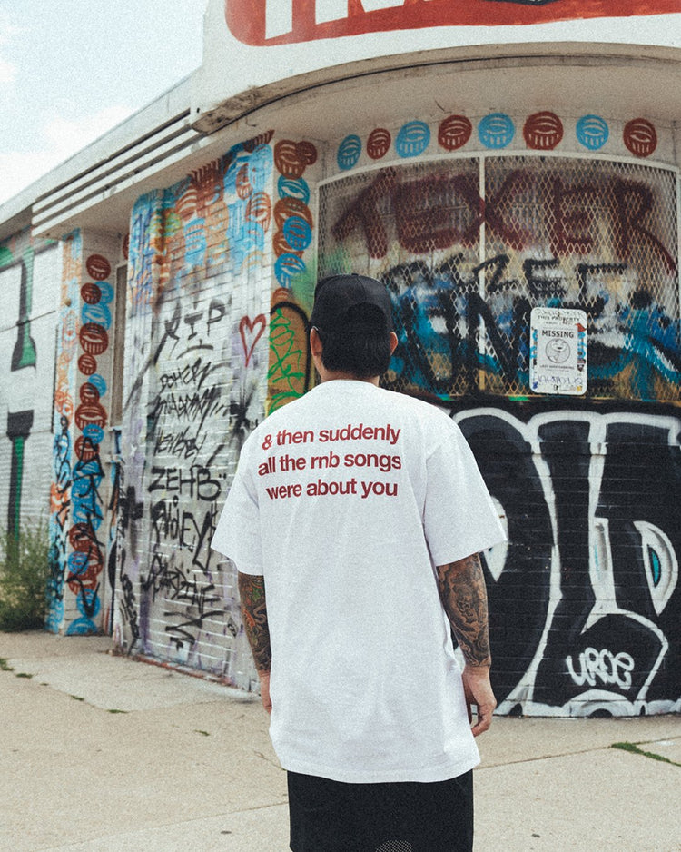 Rnb Songs $12 White Tee - trainofthoughtcollective