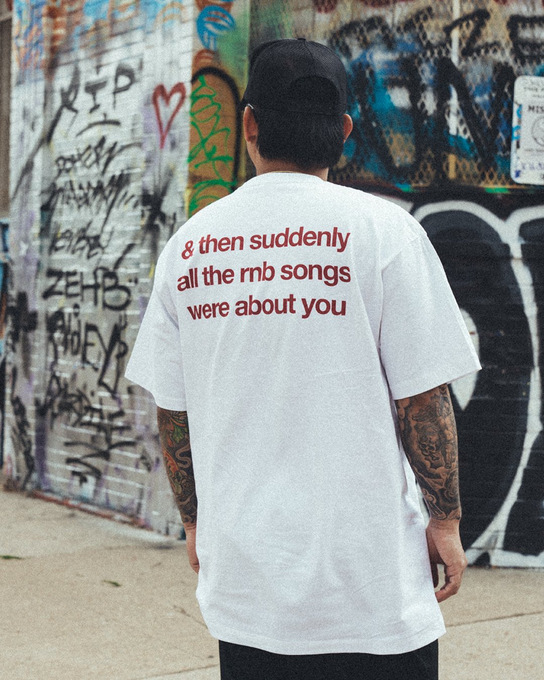 Rnb Songs $12 White Tee - trainofthoughtcollective