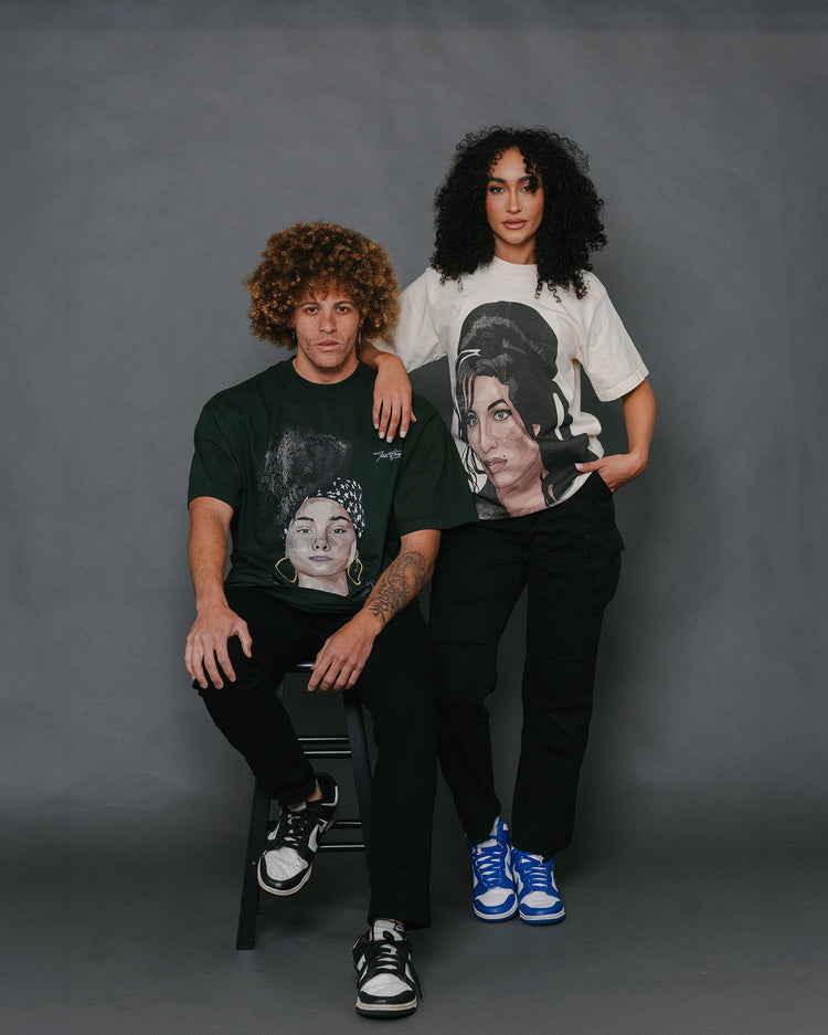 Amy Big Face Oversized Cream Tee - trainofthoughtcollective