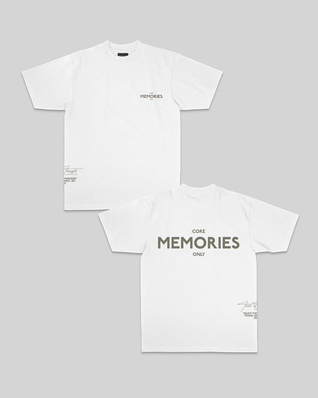 Core Memories White Tee - trainofthoughtcollective