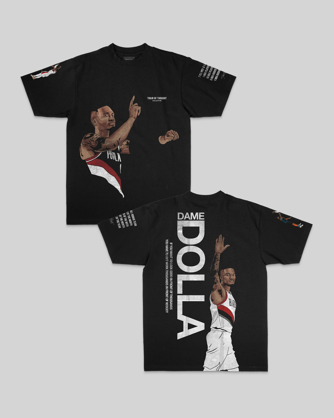 Dame Dolla Black Tee *Collectors Edition* - trainofthoughtcollective