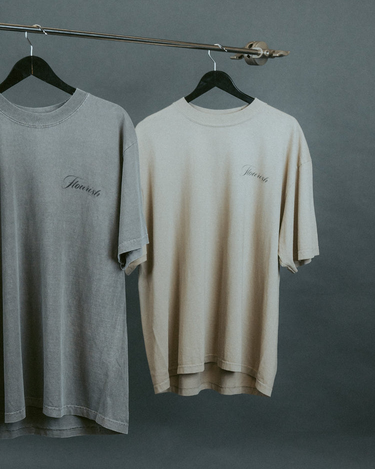 Flourish Oversized Oatmeal Tee - trainofthoughtcollective