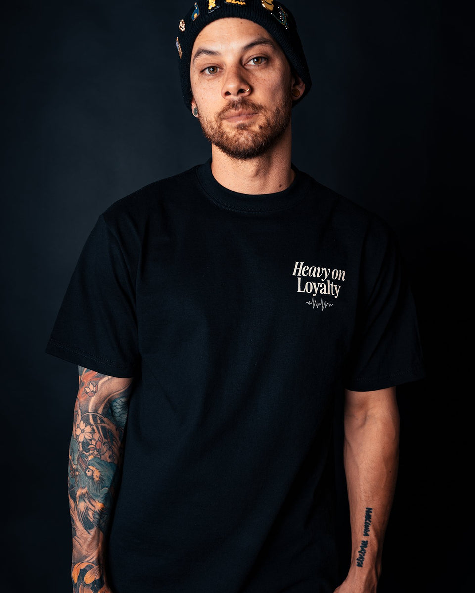 Heavy On Loyalty Black Tee trainofthoughtcollective