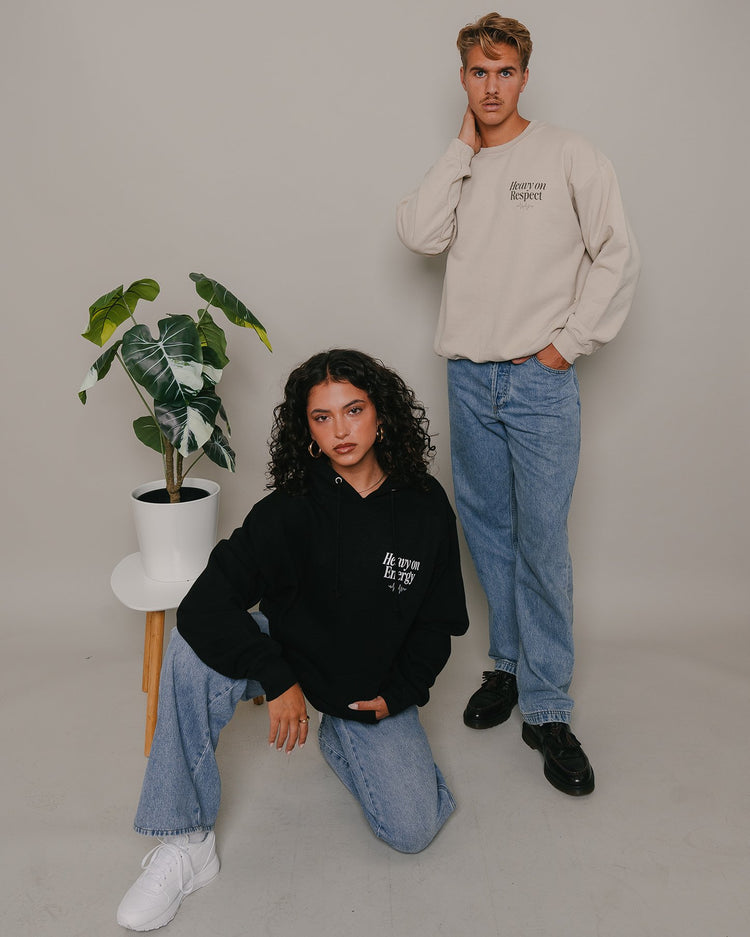 Heavy On Respect Crewneck Brown Sweatshirt V2 - trainofthoughtcollective