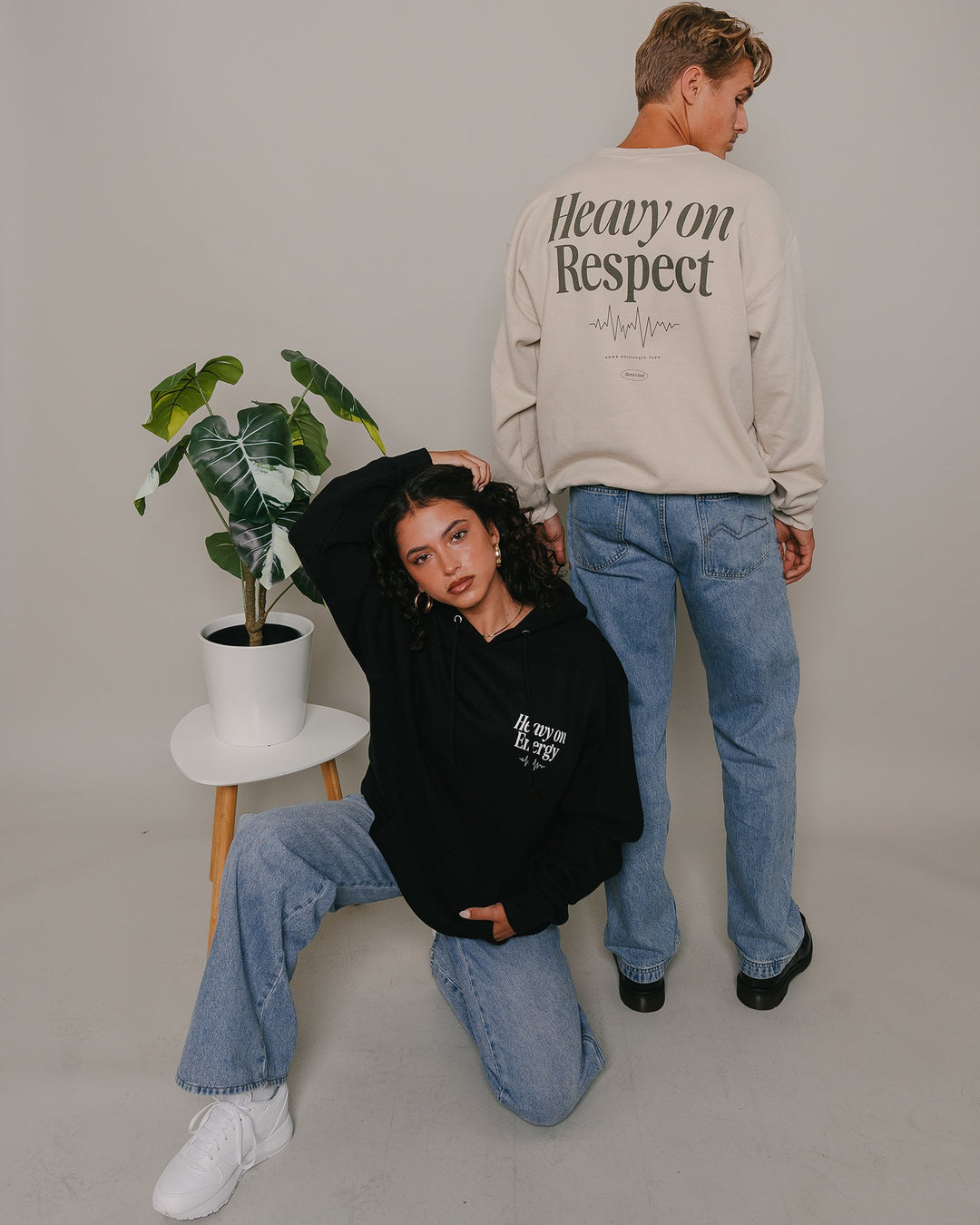 Heavy On Respect Crewneck Brown Sweatshirt V2 - trainofthoughtcollective