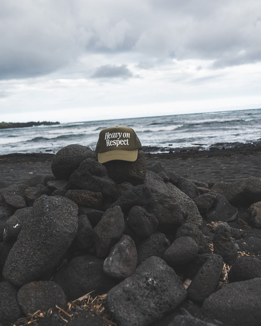 Heavy On Respect Green 5 Panel Trucker Hat - trainofthoughtcollective