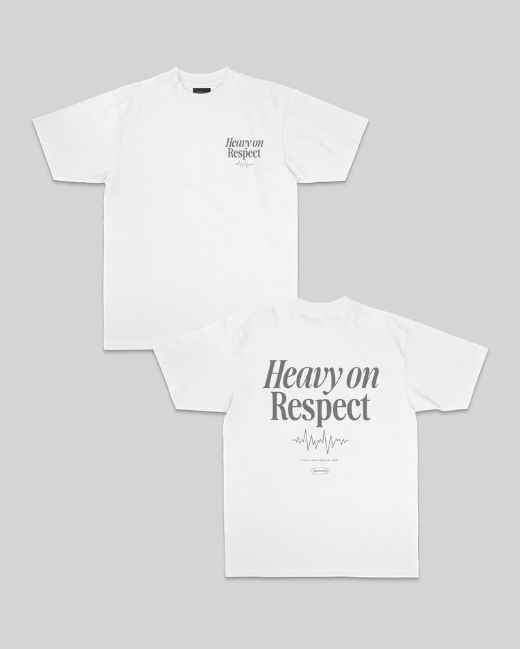 Heavy On Respect White Tee V2 - trainofthoughtcollective