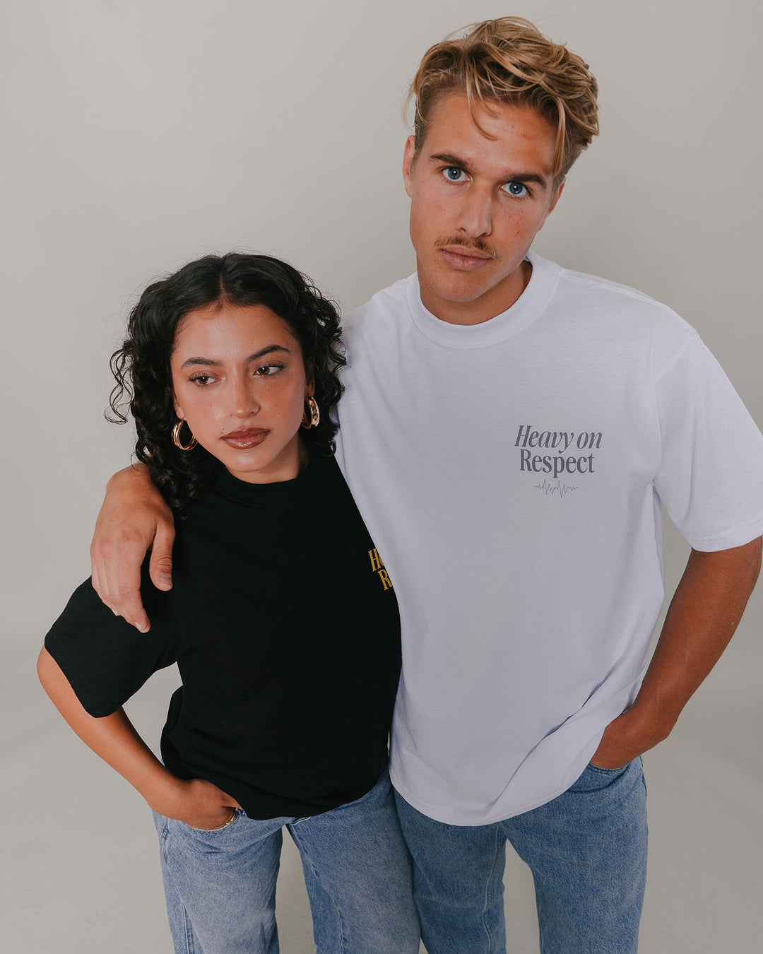 Heavy On Respect White Tee V2 - trainofthoughtcollective