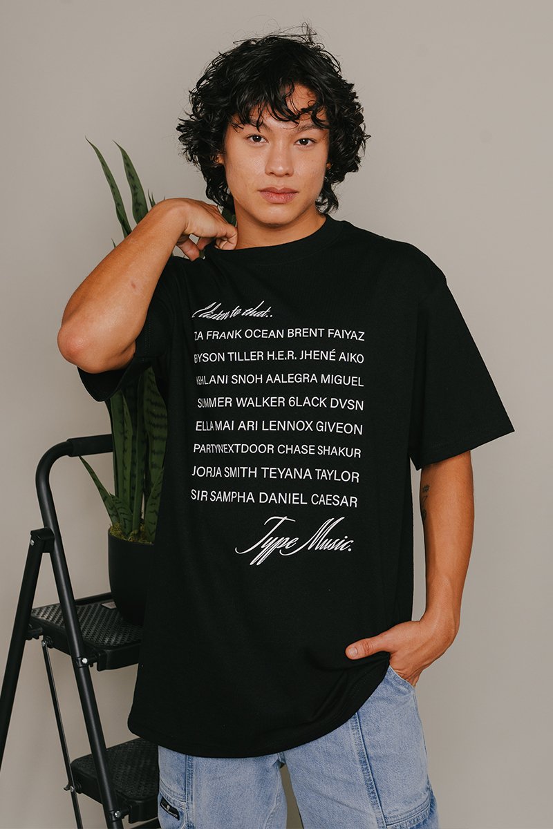 I listen to that.. Modern R&B Black Tee - trainofthoughtcollective