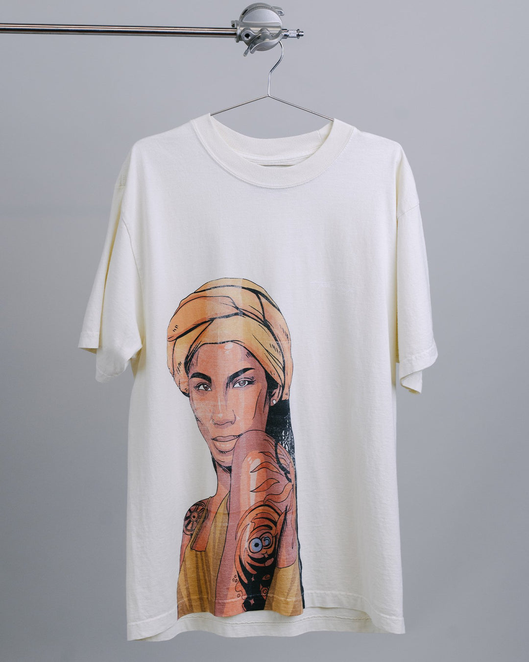 Jhene Big Face Oversized Cream Shirt - trainofthoughtcollective