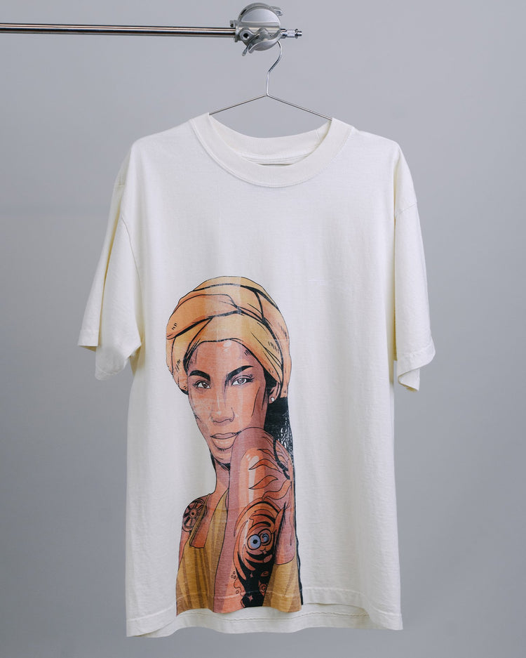 Jhene Big Face Oversized Cream Shirt - trainofthoughtcollective