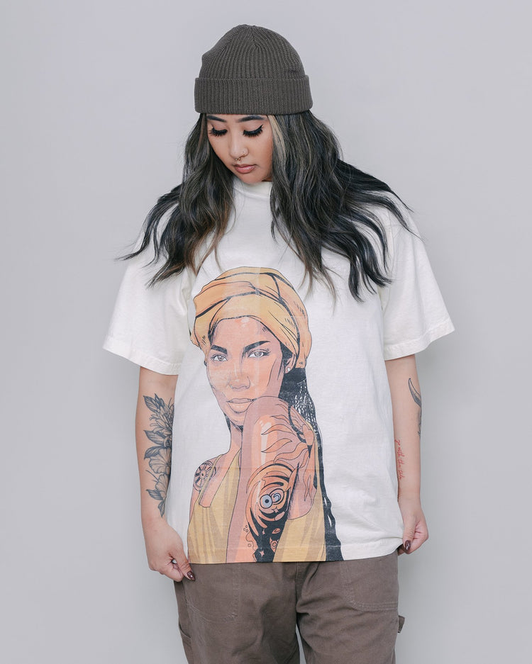 Jhene Big Face Oversized Cream Shirt - trainofthoughtcollective