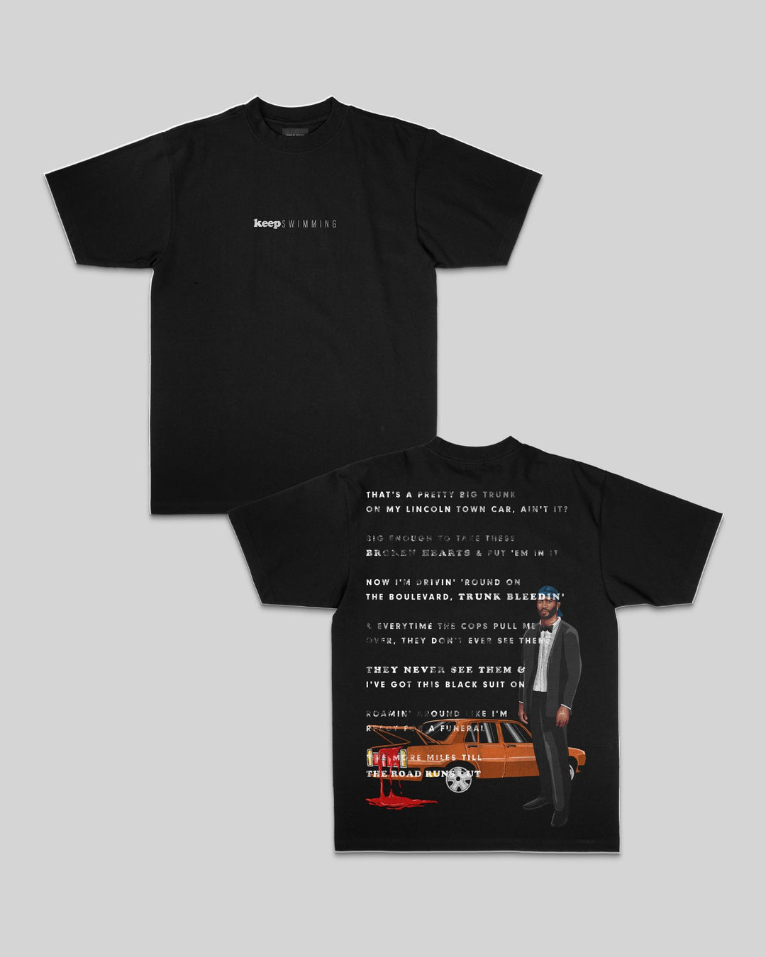 Keep Swimming Black Tee - trainofthoughtcollective