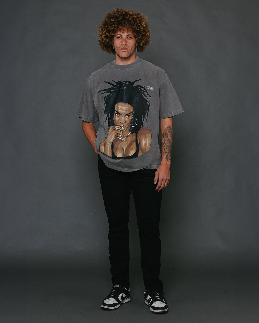 Lauryn Big Face Oversized Cement Tee - trainofthoughtcollective