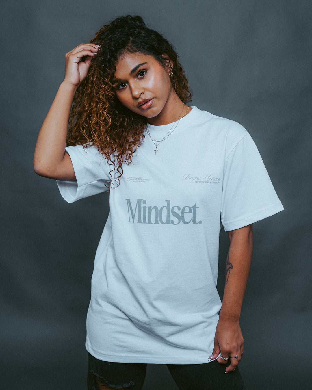 Mindset White Tee - trainofthoughtcollective