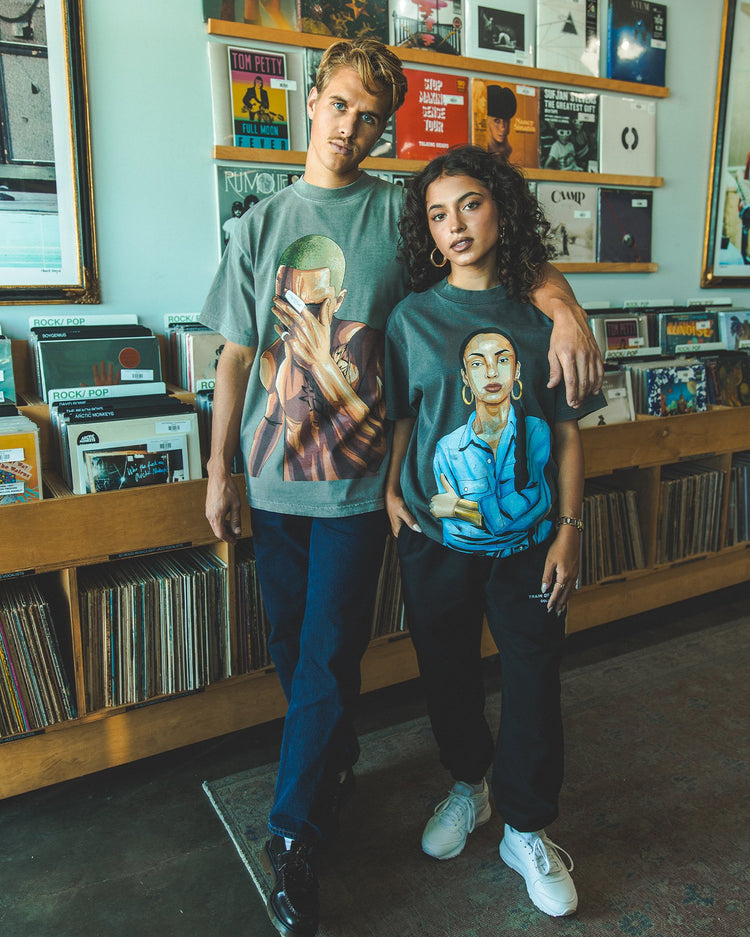 Mr. Ocean Oversized Garment-Dyed Big Face Cement Shirt - trainofthoughtcollective