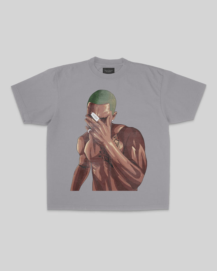 Mr. Ocean Oversized Garment-Dyed Big Face Cement Shirt - trainofthoughtcollective