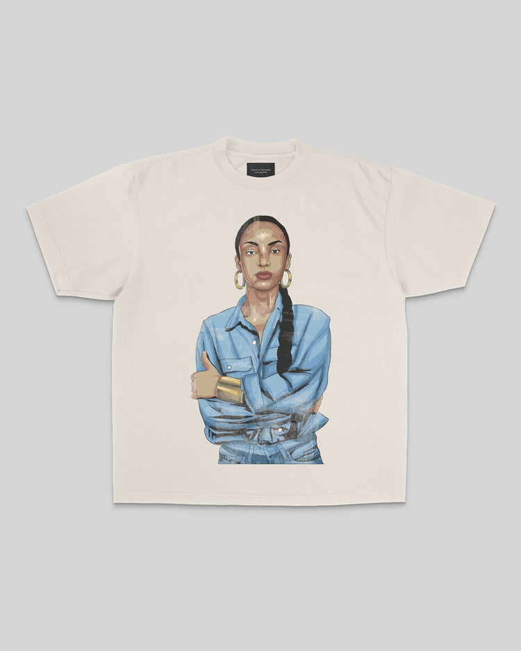 Ms. Adu Oversized Garment-Dyed Big Face Cream Shirt - trainofthoughtcollective