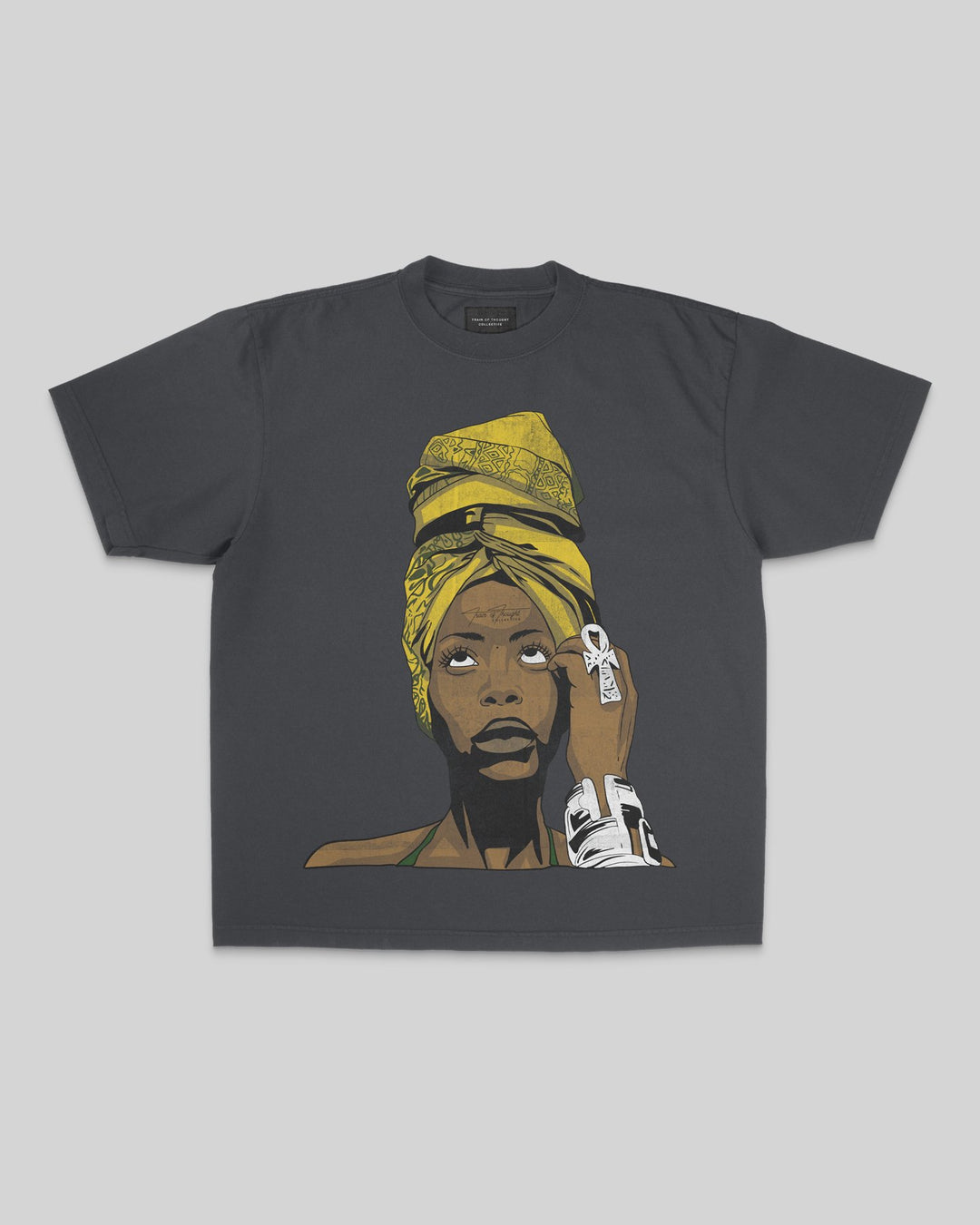 Ms. Badu Oversized Garment-Dyed Big Face Shadow Shirt - trainofthoughtcollective