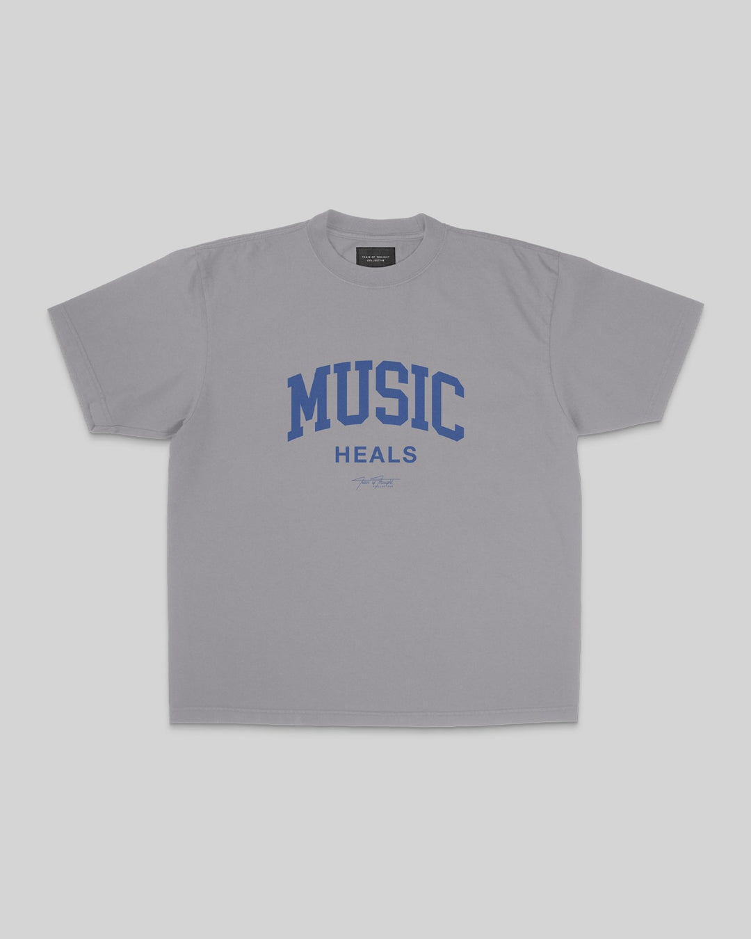 Music Heals Oversized Cement Tee - trainofthoughtcollective